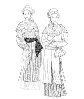 A coloring page of chinese clothing